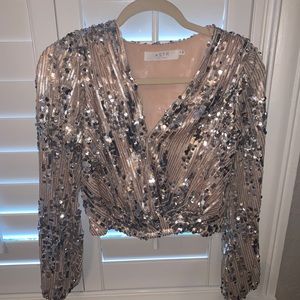 Sequin Long Sleeve Top